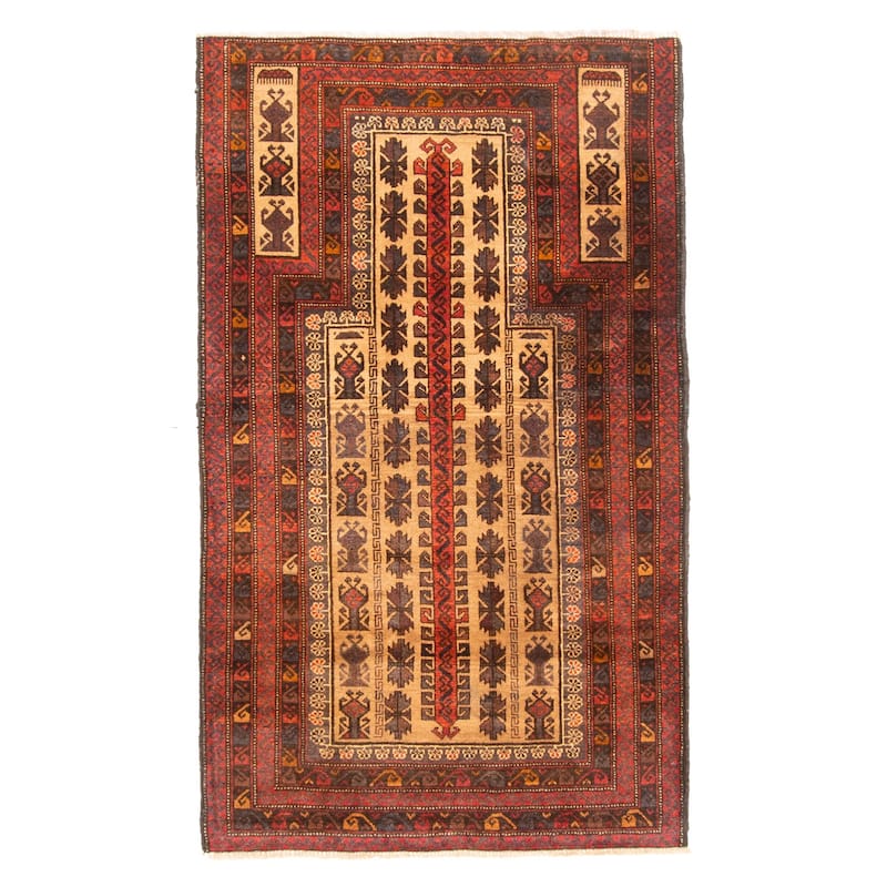 ECARPETGALLERY Hand-knotted Teimani Brown Wool Rug - 2'10 x 4'10