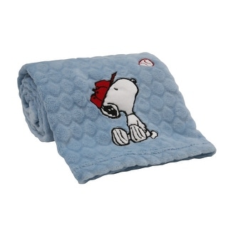 Bedtime Originals Snoopy™ Sports Blue Baseball Soft Baby Blanket