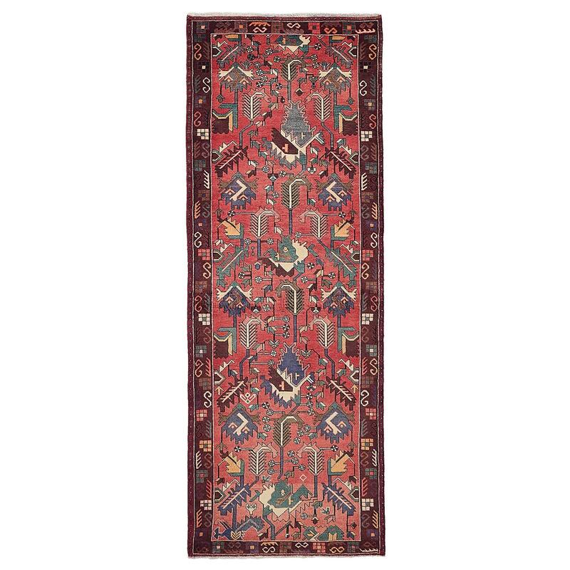 ECARPETGALLERY Hand-knotted Andelz Light Red Wool Rug - 3'5 x 9'7