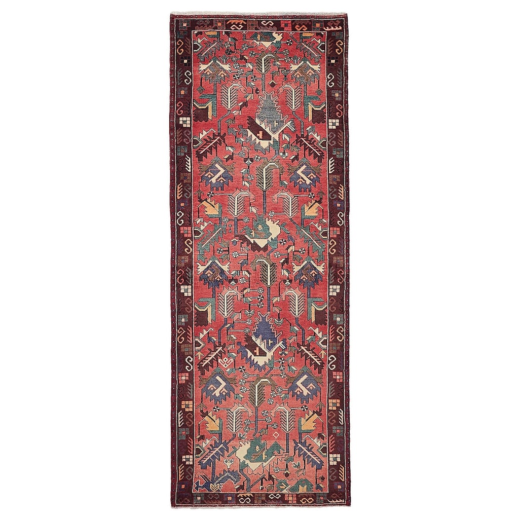 ECARPETGALLERY Hand-knotted Andelz Light Red Wool Rug - 3'5 x 9'7