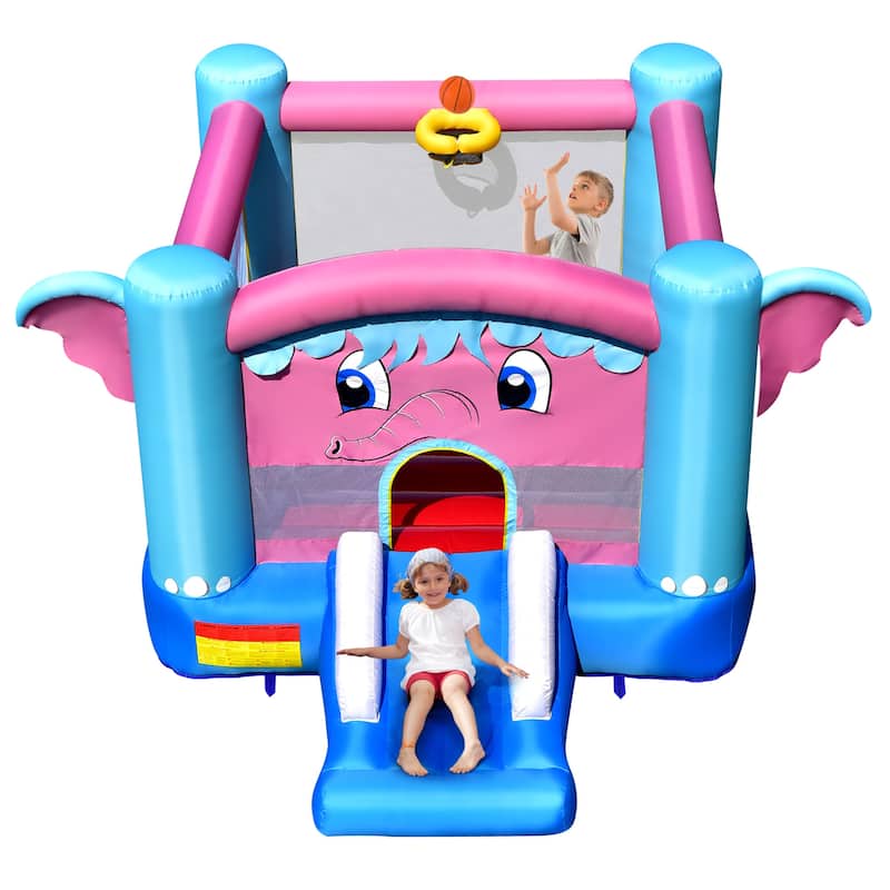 Gymax Inflatable Bounce House 3-in-1 Elephant Theme Inflatable Castle - See Details
