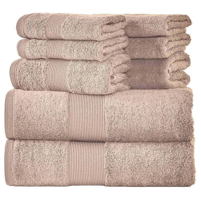 Fabstyles Premium Quality 8 Piece 600 GSM Zero Twist Cotton Towel Set