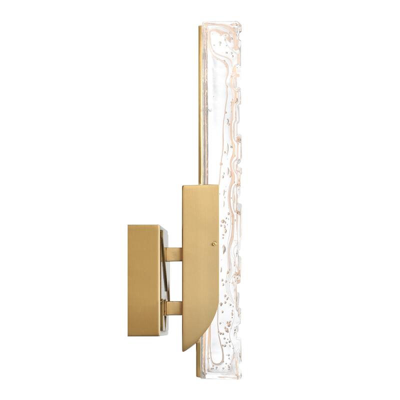 Valira Integrated LED Brass Wall Light with Handcrafted Glass