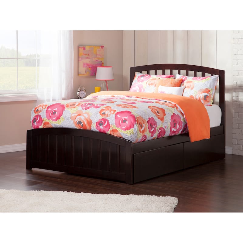 Richmond Full Platform Bed with Footboard and Drawers in Espresso