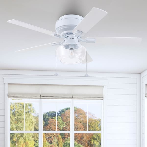 slide 2 of 49, 52" MaCenna Indoor Traditional Farmhouse Ceiling Fan with Pull Chains, Dry-Rated Bright White