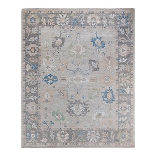 Hand Knotted Traditional Tribal Wool Ivory Area Rug - 8' 1" x 9' 10"