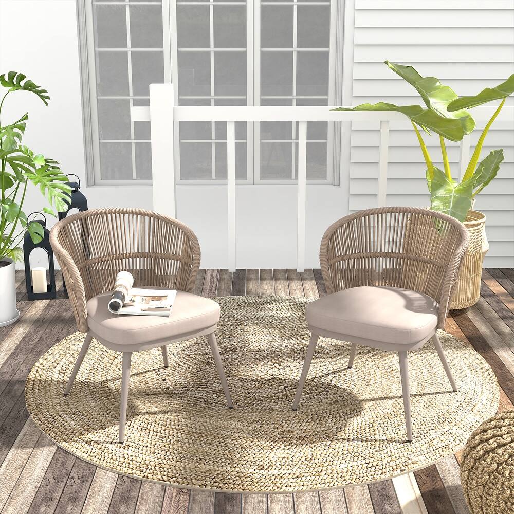 Outdoor 2-piece Dining Chair with Cushion