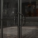 preview thumbnail 18 of 18, Buffet LED Light Industrial Glass Sideboard with Metal Frame and Tempered Glass Doors