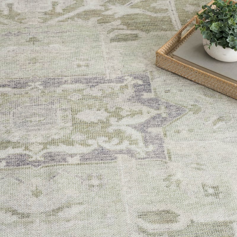 Nourison Vintage Washables Indoor only Green Persian Area Rug