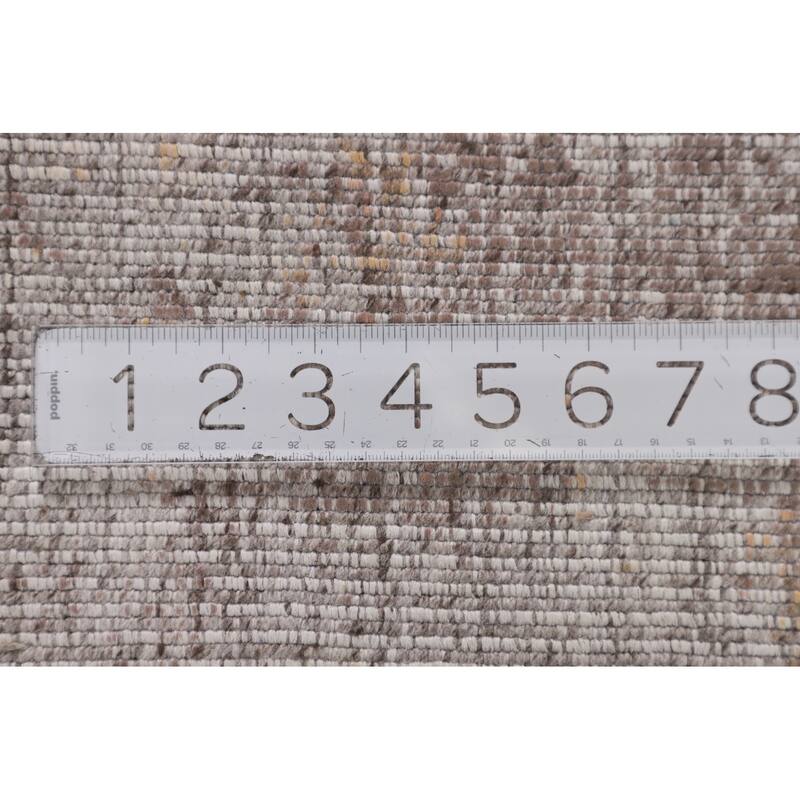 Beige Modern Area Rug Handmade Abstract Wool Carpet - 8'0"x 11'5"