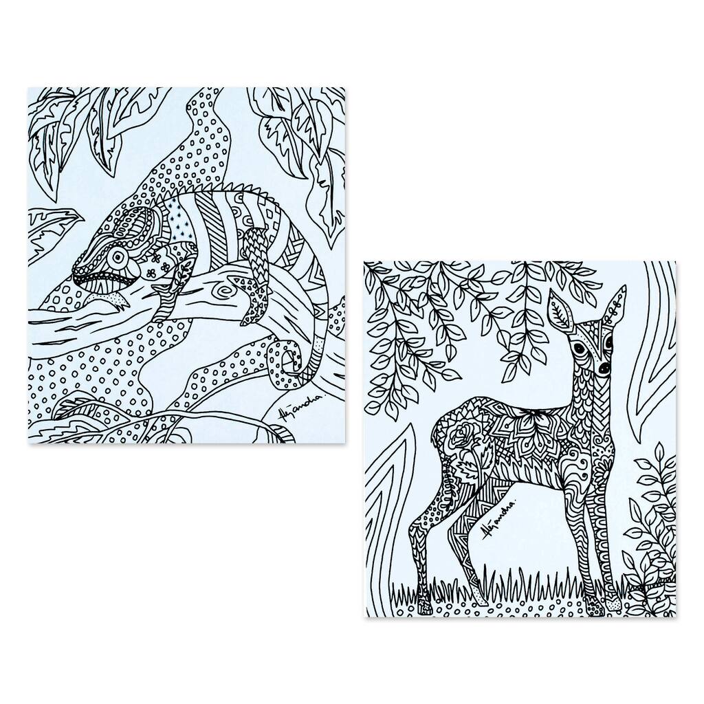 Novica Handmade Natures Emotion Coloring Postcards (Pair)