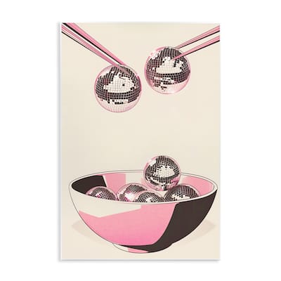 Stupell Disco Bowl Meal with Chopsticks Wall Plaque Art Design By Arlington Prints