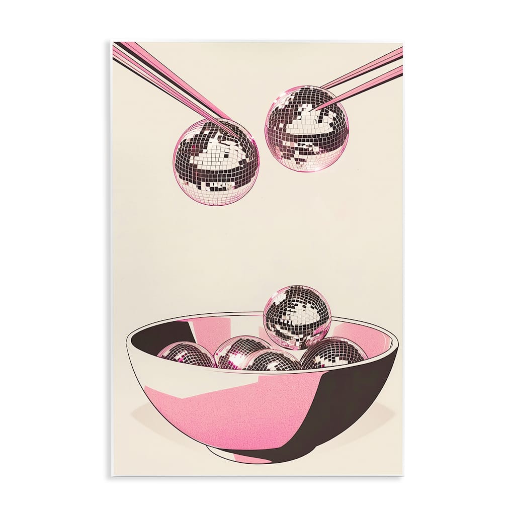 Stupell Disco Bowl Meal with Chopsticks Wall Plaque Art Design By Arlington Prints