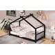 preview thumbnail 10 of 27, Espresso Wood Twin House Bed for Kids with Playhouse Design