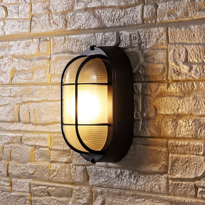 SAFAVIEH Lighting Elora Outdoor Wall Sconce - 5" W x 4" D x 9" H