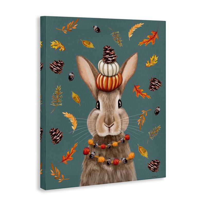 Stupell Festive Autumnal Hare Canvas Wall Art Design By Elizabeth Tyndall