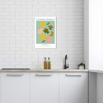 Wynwood Studio Canvas Floral and Botanical Flower Market Seattle Yellow and Modern & Contemporary Wall Art Canvas Print