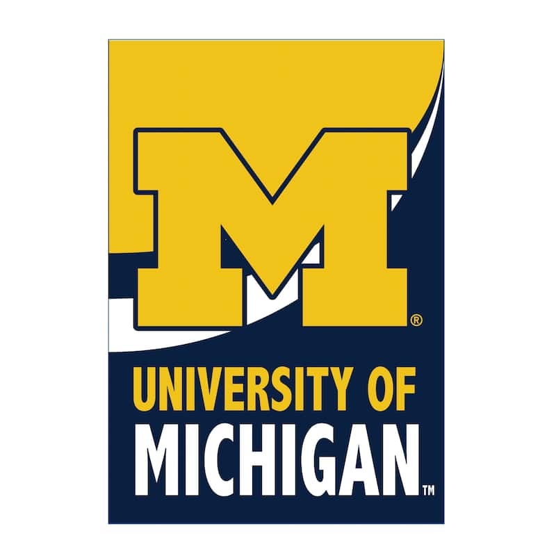 University Of Michigan Burlap Flag House Size