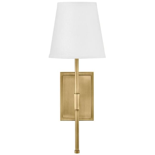 Lark 83770 Beale 19" Tall Hardwired Wall Sconce with White Linen Shade