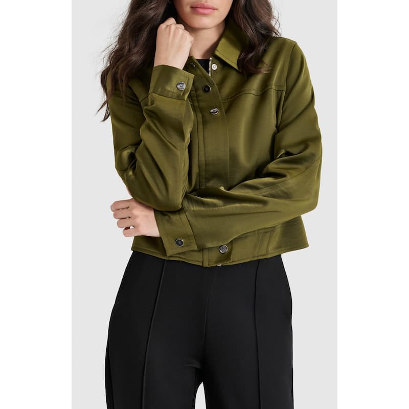 DKNY Glazed Crop Trucker Jacket - XS