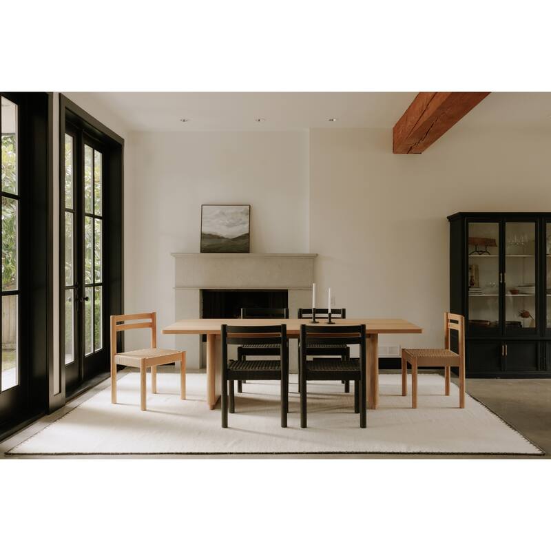 NADAAL STUDIOS Odette Small Dining Table for 6, Rectangular Oak Veneer Top, Scandinavian Style, Brown