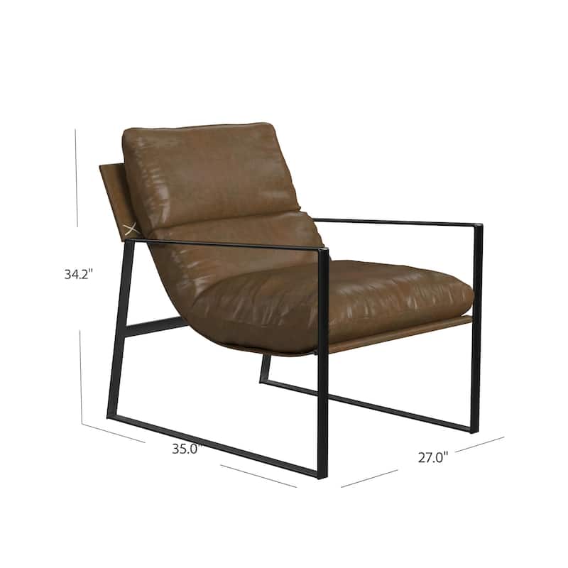 Cortney's Collection Varick Faux Leather Accent Chair