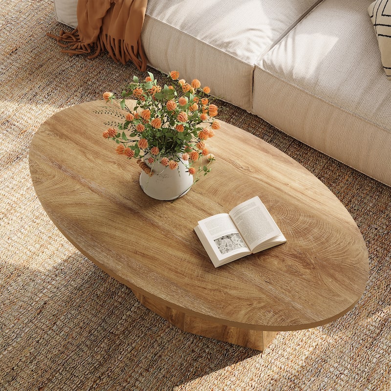 47-Inches Unique Oval Coffee Table