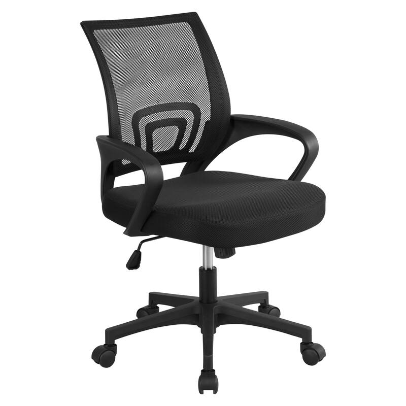 Yaheetech Adjustable Ergonomic Office Chair MidBack Mesh Swivel Chair - Black