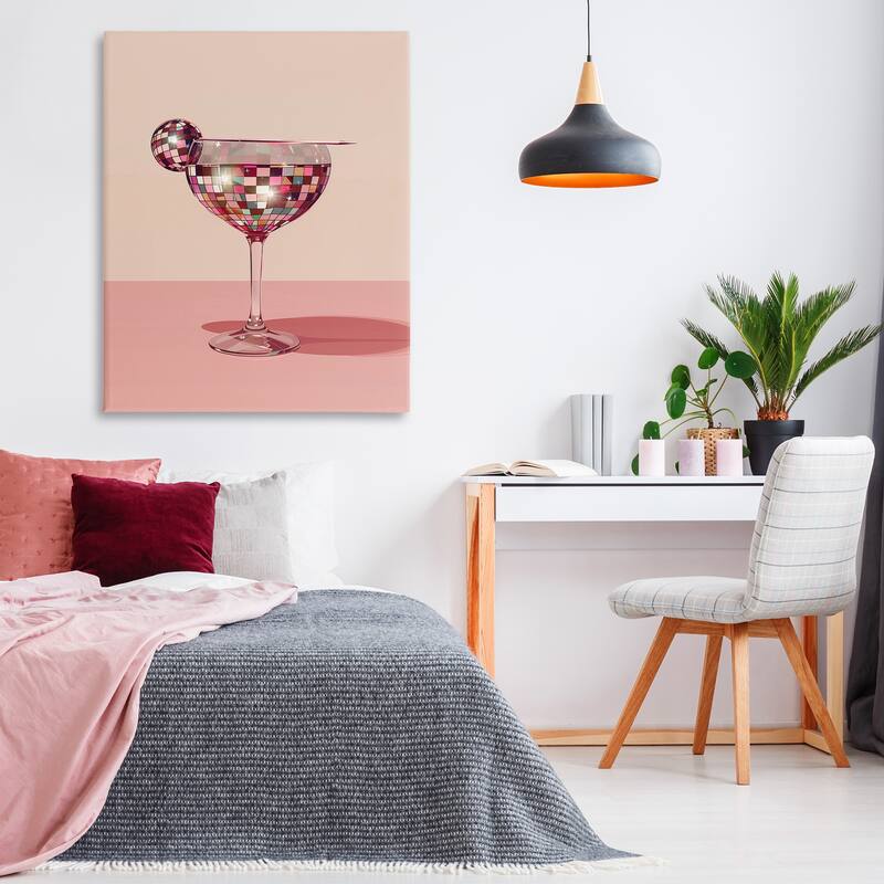 Stupell Rosy Hued Disco Drink Canvas Wall Art Design By Arlington Prints