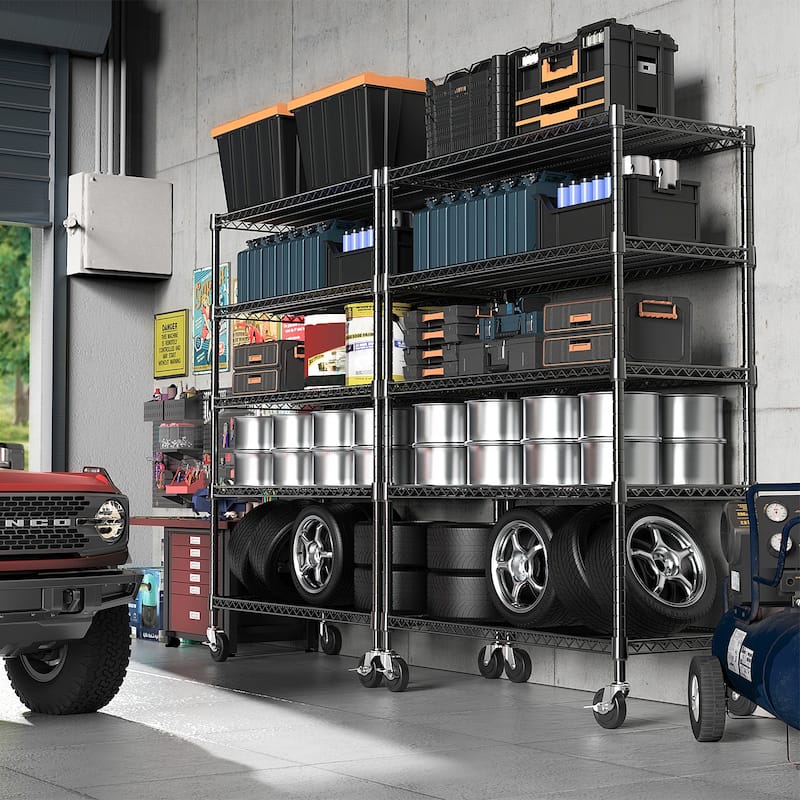 Garage Shelving 5 Tier Industrial Metal Shelving Units for Commercial, Basement, Pantry, Warehouse