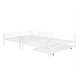 preview thumbnail 6 of 7, White Full XL Over Queen Metal Bunk Bed with Trundle and Full-Length Guardrail, Convertible to Two Beds
