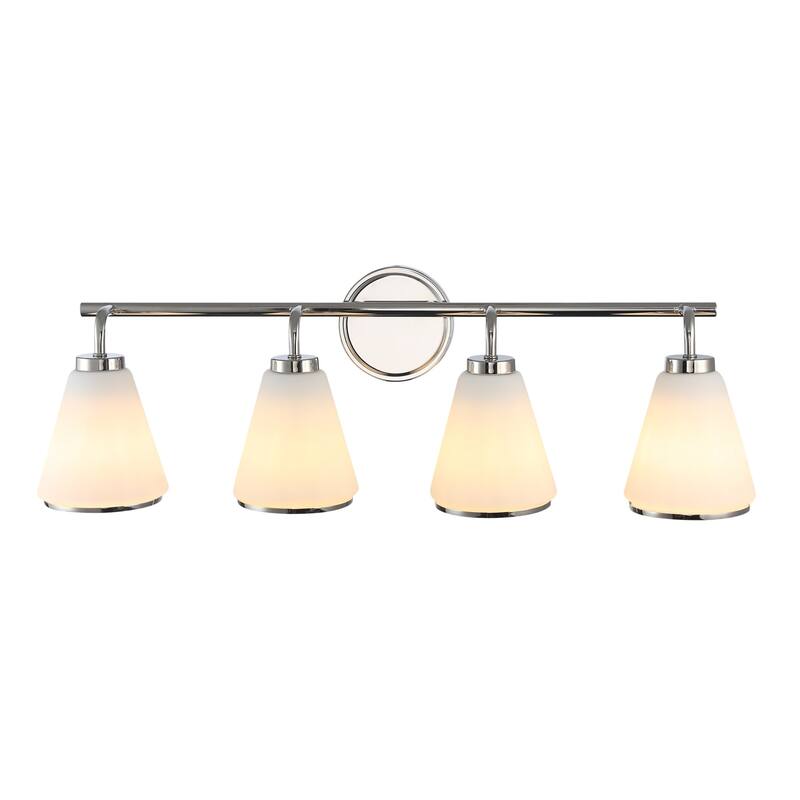 Artcraft Zoey - Bathroom Vanity - Polished Nickel Finish - Glossy White Glass Shade