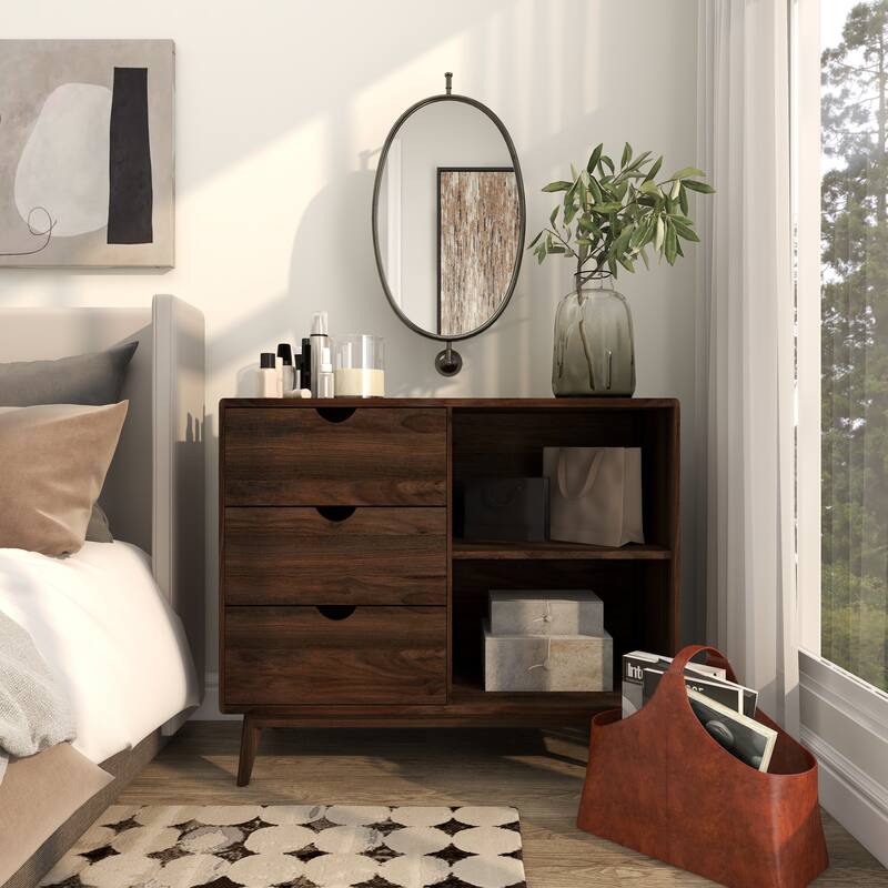 Black Wood Industrial Wall Mirror 29 x 15 x 7 - 15 x 7 x 29
