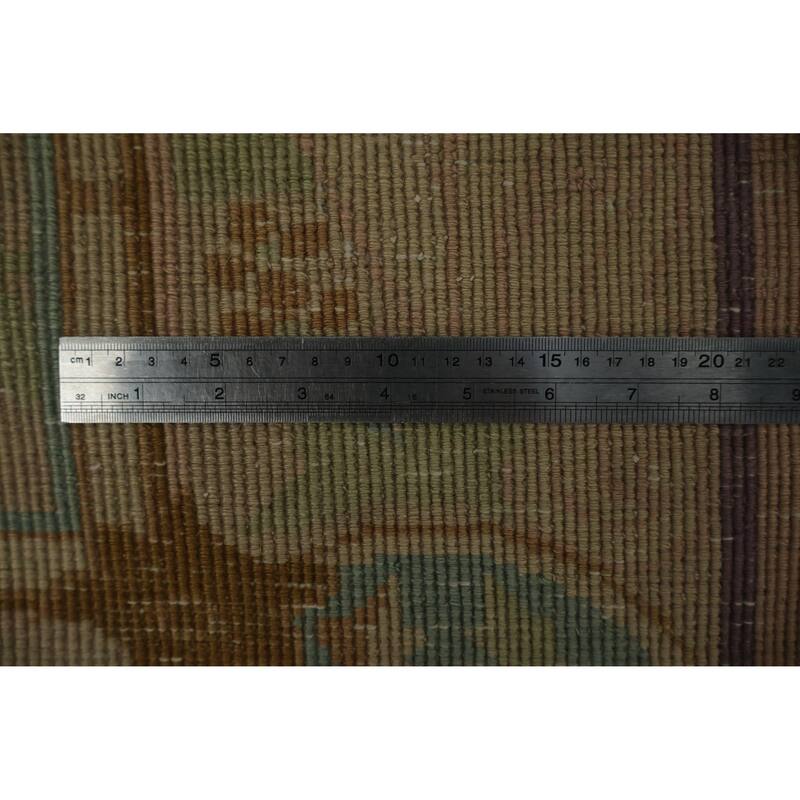 Hand Knotted Oriental 100% Wool Carpet Traditional Floral Oranges & Rust Art Deco Area Rug - 11' 9'' X 8' 11''