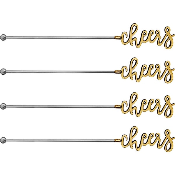 Palais Essentials Stainless Steel Coffee Beverage Stirrers Stir Cocktail Drink Swizzle Stick - 7 Inches Long - Set of 4