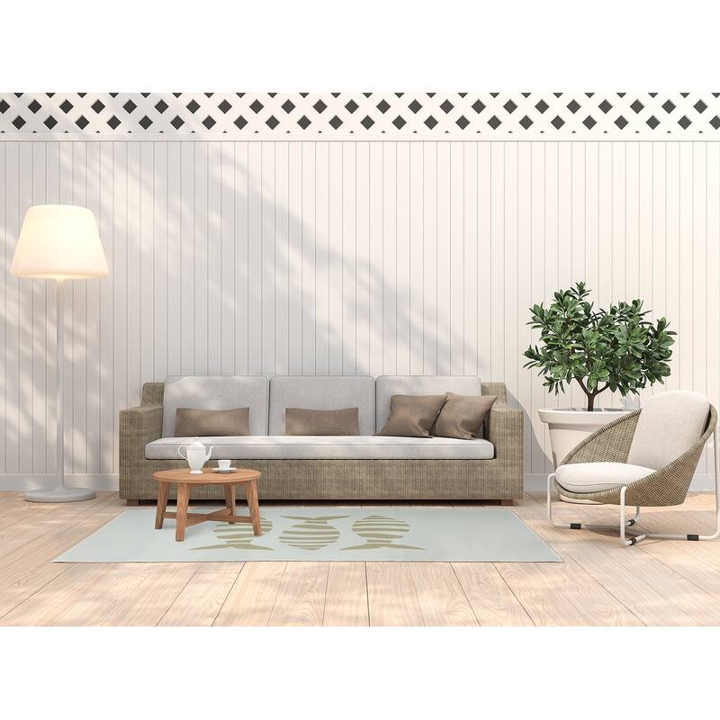Puzzle Fish Nautical Indoor/Outdoor Rug