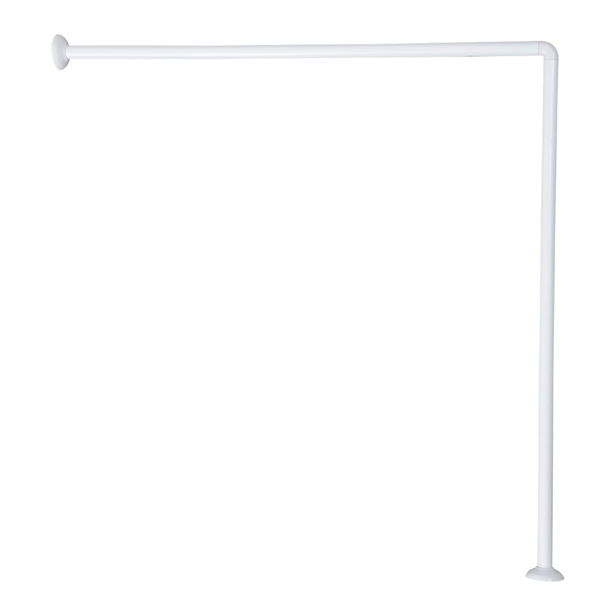 Wall Mounted Corner Shower Curtain Rod 35.4 - 35.4 Inches