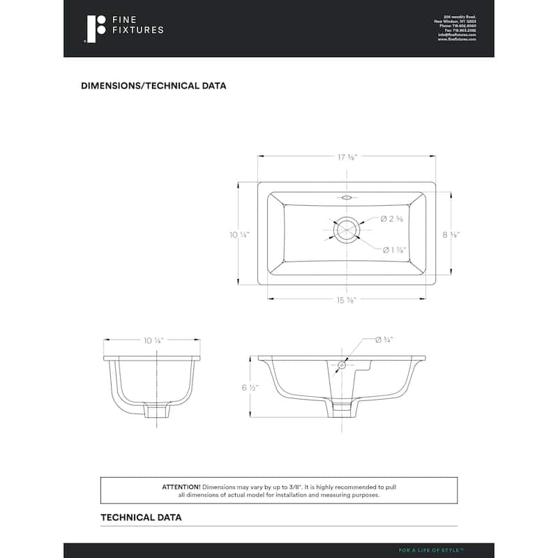 Fine Fixtures Undermount Vessel Bathroom Sink