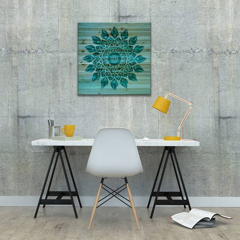 Deep Meditation Mandala Print On Wood by Diego Tirigall - Multi-Color