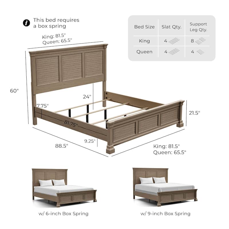 Furniture of America Wacine 3-Piece Weathered Grey Wood Panel Bedroom Set