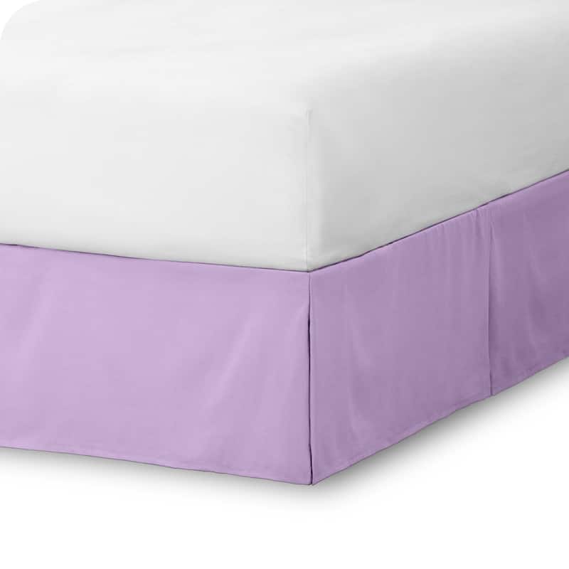 Bare Home Pleated Bed Skirt - 15-Inch Tailored Drop Easy Fit - Twin - Lavender