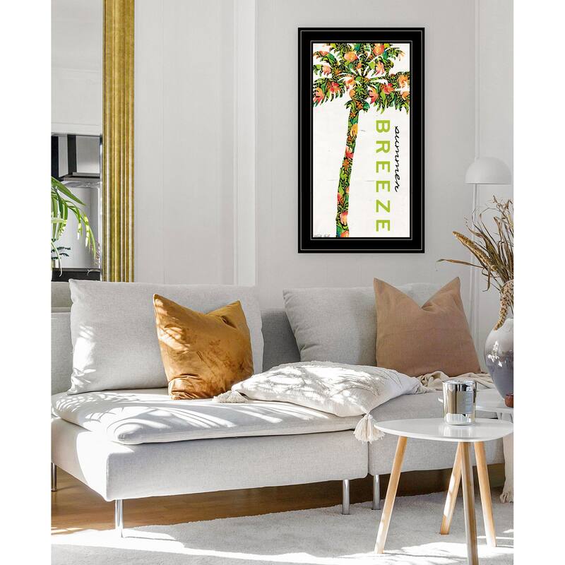 TrendyDecor4U Contemporary "Summer Breeze - Palm Tree" Framed Print Wall Art