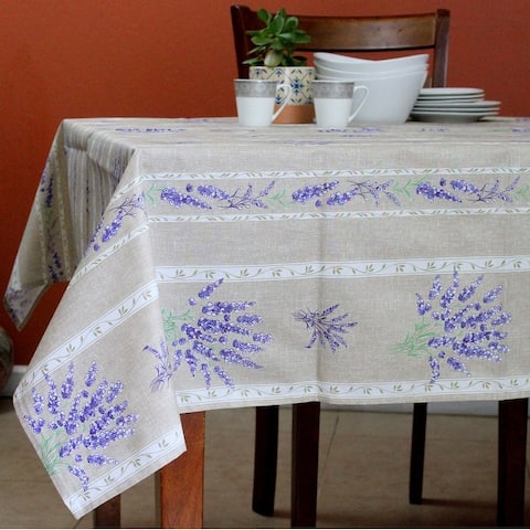 Wipeable Spill Resistant Provencal Cotton Cannes Collection Tablecloth