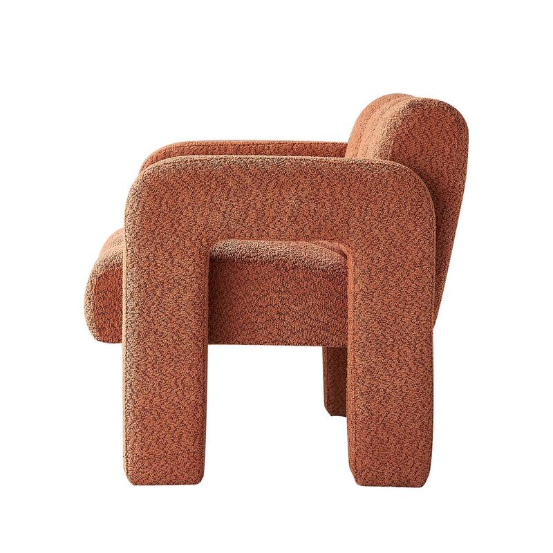 Unique Upholstered Armchair Side Chair, Lounge Chair Dining Chair Sofa Chair Accent Chair for Living Room Bedroom, Orange