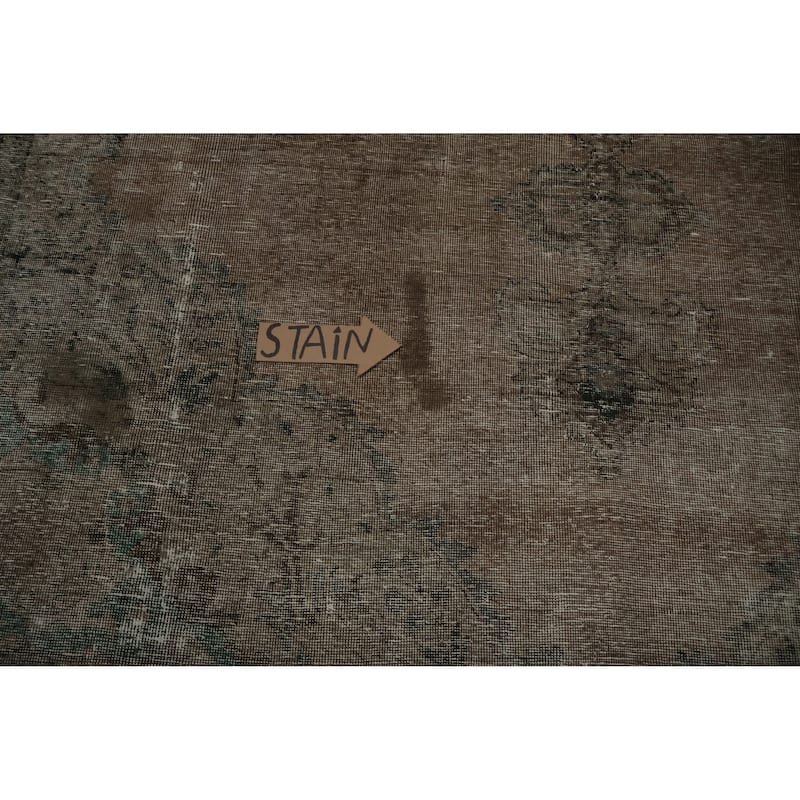 Hand Knotted Oriental 100% Wool Carpet Traditional Medallion Brown Tabriz Area Rug - 12' 10'' X 9' 1''