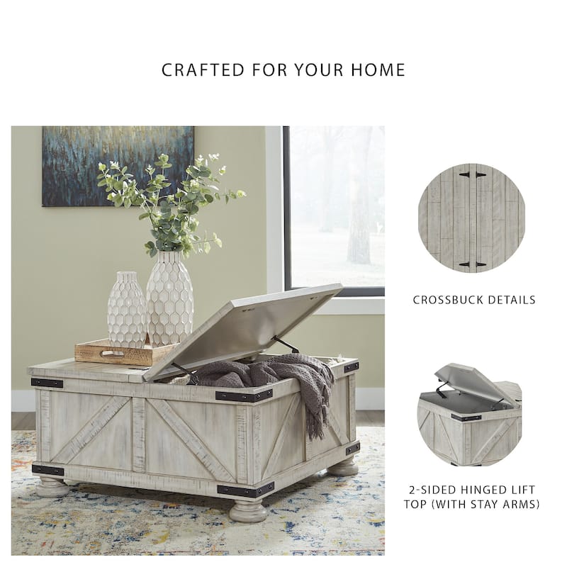 Signature Design by Ashley  Carynhurst Cocktail Table with Storage - 36"W x 36"D x 18"H