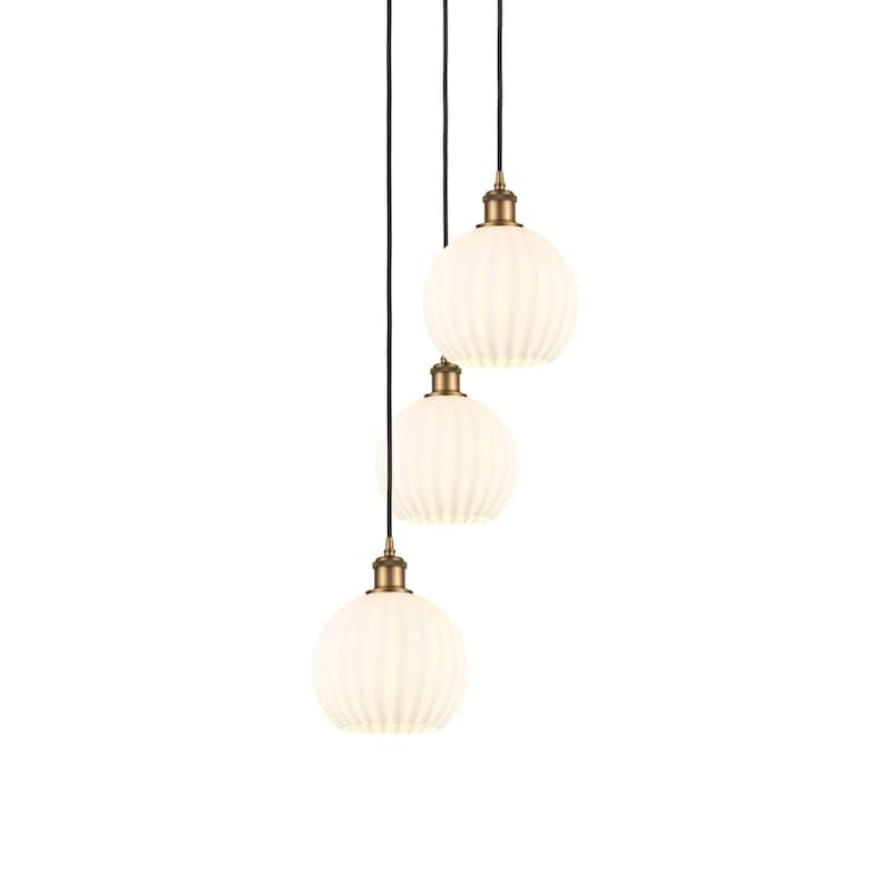 Innovations Lighting 113B-3P-31-15 White Venetian Pendant White - Brushed Brass