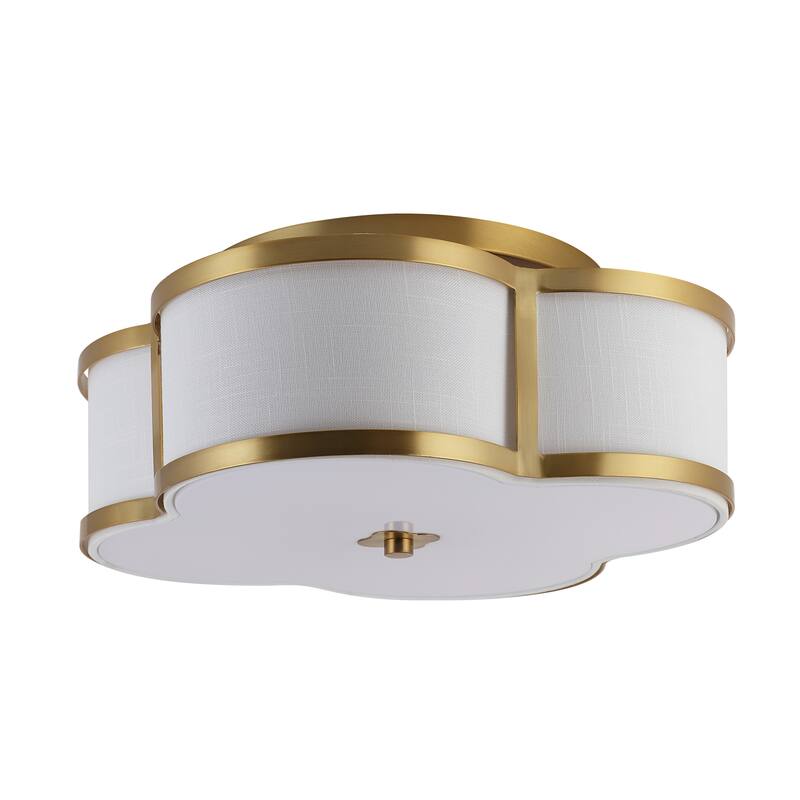 Frank Scalloped Shade Metal Classic Glam LED Flush Mount, by JONATHAN Y