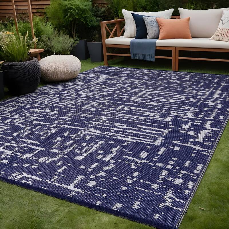 Beverly Rug Reversible Mats Plastic Outdoor Rug for Camping, Patio, Backyard, RV, Picnic, Deck