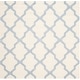 preview thumbnail 126 of 132, SAFAVIEH Handmade Cambridge Luisa Moroccan Trellis Wool Rug 6' Square - Ivory/Light Blue